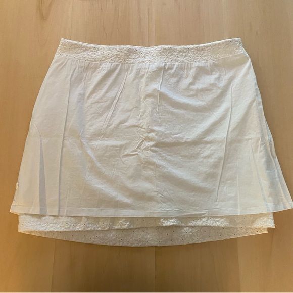 LARKSPUR Size 20 W Cotton blend white embroidered mini skirt. Vintage. - Picture 9 of 14